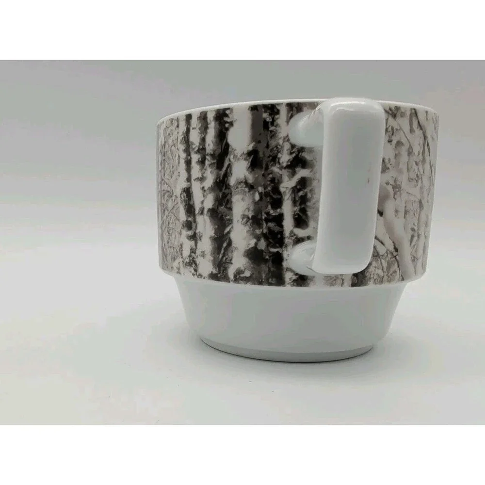 Pier 1 Snow Forest Stacking Mug Birch Tree Winter Replacement 3rd From Bottom